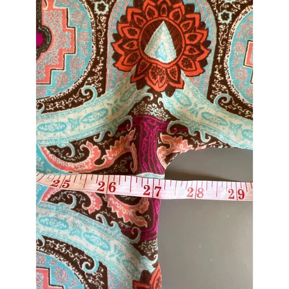 Chico's scarf blouse with dolman sleeve and lace overlay 3 (L) - Picture 7 of 8